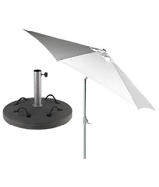 White 10' ( 3 m ) Umbrella with 88lb ( 40 kilogram ) Base