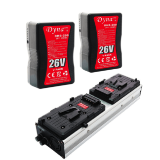 2x Battery Kit w/ Dual Charger (V-Mount) 26V 230Wh - Dynacore
